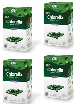 4x CHLORELLA BIO Green Ways mini tabletki 330 g.
