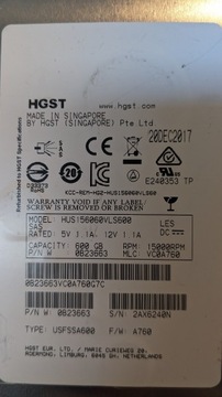 Dysk Hitachi HUS156060VLS600 600 GB 3,5" SAS