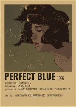 PIĘKNY plakat vintage PERFECT BLUE anime manga