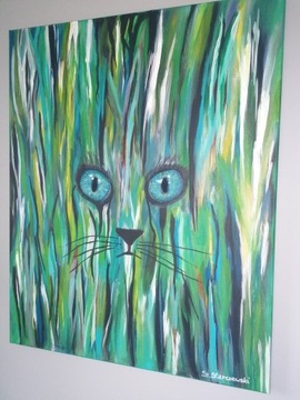 Kot abstrakcja akryl