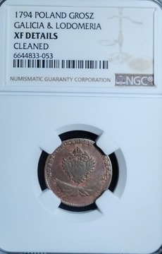 Grosz 1794 Galicja i Lodomeria NGC XF Details 