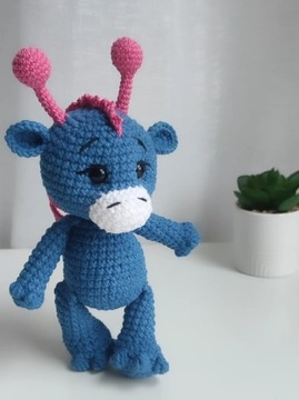 Szydełkowy Smok amigurumi zabawka RĘKODZIEŁO 18cm