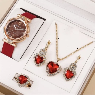 Nowy komplet / zestaw biżuterii damskiej zegarek