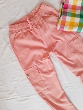 Damskie spodnie różowe joggery S/M pink tanio 