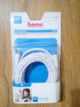 Hama Kabel Antenowy 90DB, POZŁACANY 7,5M COAX