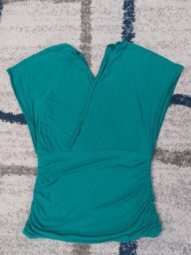 Zielona marszczona bluzka H&M rozmiar S