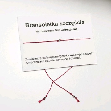 Bransoletka Szczęścia nić jedwabna 