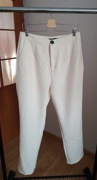 Spodnie wide leg beżowe XL kieszonki beige eleganckie cygqretki