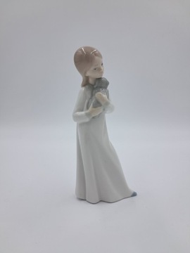 Zaphir Lladro Nao Hiszpania figurka porcelanowa dziewczynka ze szczeniakiem