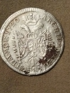 Moneta 3 krajcary 1720 rok