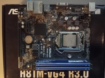 Intel I3 4150/Płyta H81M-VG4/ 4GB RAM