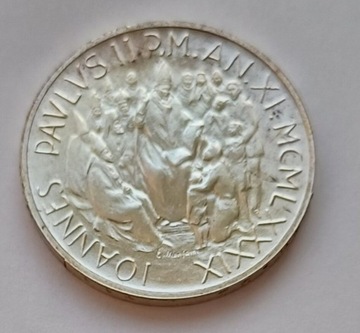 Watykan - Jan Paweł II - 1000 lirów 1989r. Srebro