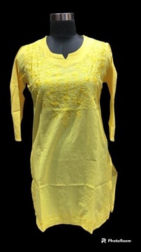 Kurta indyjska, żółta, 100% bawełna, rozmiar XL