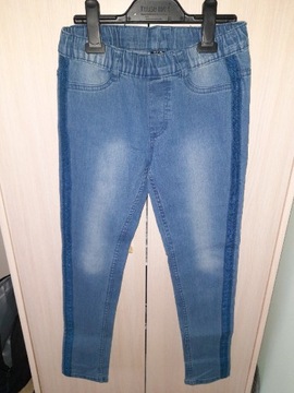 Spodnie jeansowe dla dziewczynki lampas rozm. 152 