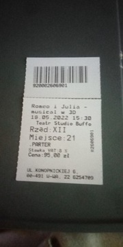 Bilet na Romeo i Julia teatr Buffo