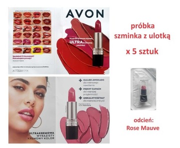 Avon szminka ROSE MAUVE - PRÓBKA zestaw 5 sztuk
