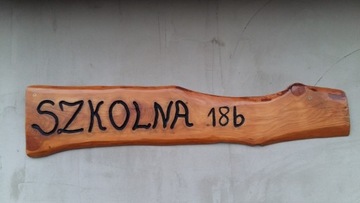 Nazwa ulicy adres zamieszkania tablica szyld drewn