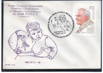 Jan Paweł II - Rybnik 1990r.- PZF - koperta