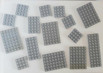 Klocki Lego płytki plate szare jasnoszare