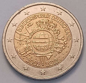 2 euro 2012r. D okolicznościowe 10 Lat Euro Niemcy