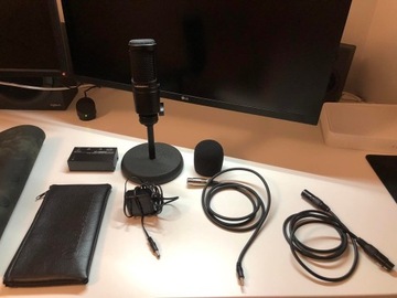 Audio-Technica 2020 Mikrofon + Statyw + Wzmacniacz