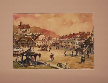 Kazimierz Dolny nad Wisłą AKWARELA 24x30 cm