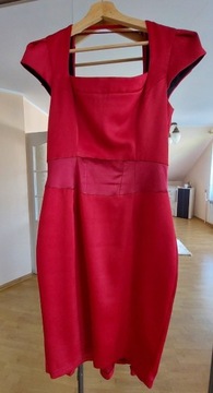 klasyczna wizytowa czerwona sukienka 