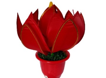 Lampka nocna kwiat lotosu Haka 230 V -czerwona