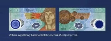 UNC 20 zł - Mikołaj Kopernik numer seryjny 000xxxx