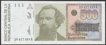 Argentyna 500 australes 1988/90 - stan bankowy UNC