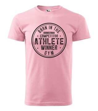 Koszulka Tshirt różowa 100% bawełna  siłownia fit