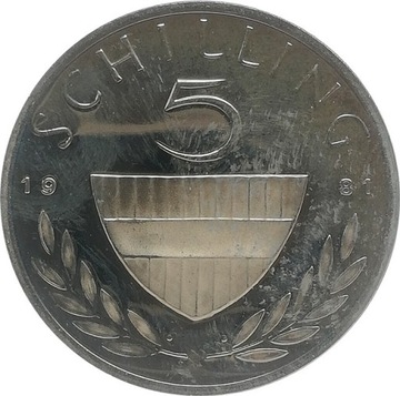 Austria 5 schilling 1981, proof KM#2889a