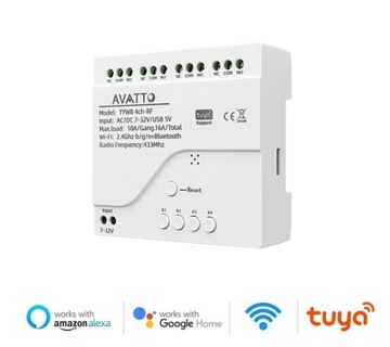 4-kanałowy wielofunkcyjny moduł Wi-Fi Tuya Smart