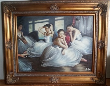 Dancers, a painting on canvas, imitated by Renoire