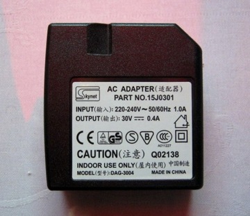 AC Adapter Part. No 15J0301