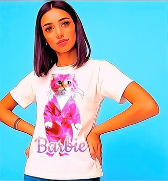 T-shirt Koszulka Glamour Kot Barbie XS-L PREMIUM