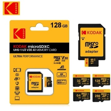 KODAK 128GB SD SDXC C10 4K V30 U3 PREMIUM 100Mb/s!