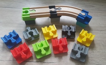 12 x Przejściówka lego duplo do toru drewnianego