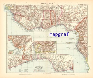 TOGO LIBERIA NIGERIA stara mapa z 1906 roku 71
