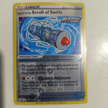 Karta pokemon Rapid Strike Scroll of Swirls 