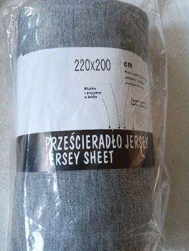 Prześcieradło JERSEY na gumce 200/220