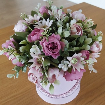 Flower box różany różowy