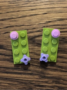 Kolczyki Lego płaskie 8 pin z kwiatkiem