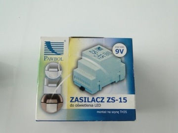 Zasilacz ZS-15, 9V, 10W na szynę TH 35 Pawbol