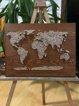 Mapa Świata ręcznie wykonana.