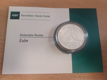 Srebrna moneta NBP Zwierzęta Świata Żubr 20 zł 