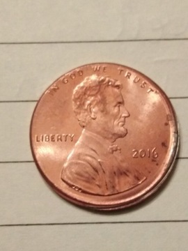 Moneta 1 cent usa Lincoln destrukt