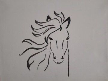 Obraz konia  na płótnie 60 zł ( akryl ) 