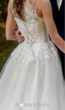 Suknia ślubna w kształcie litery A 34/36 kolor ivo
