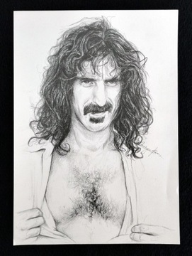 Rysunek Frank Zappa portret ołówek A4 